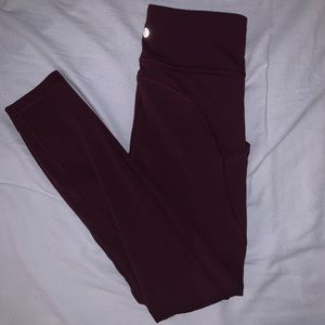 Maroon Lululemon Invigorate Tight - size 4